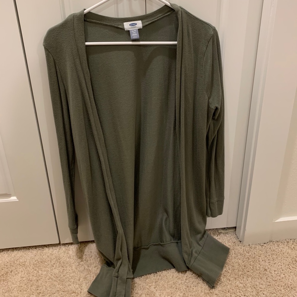 green long cardigan